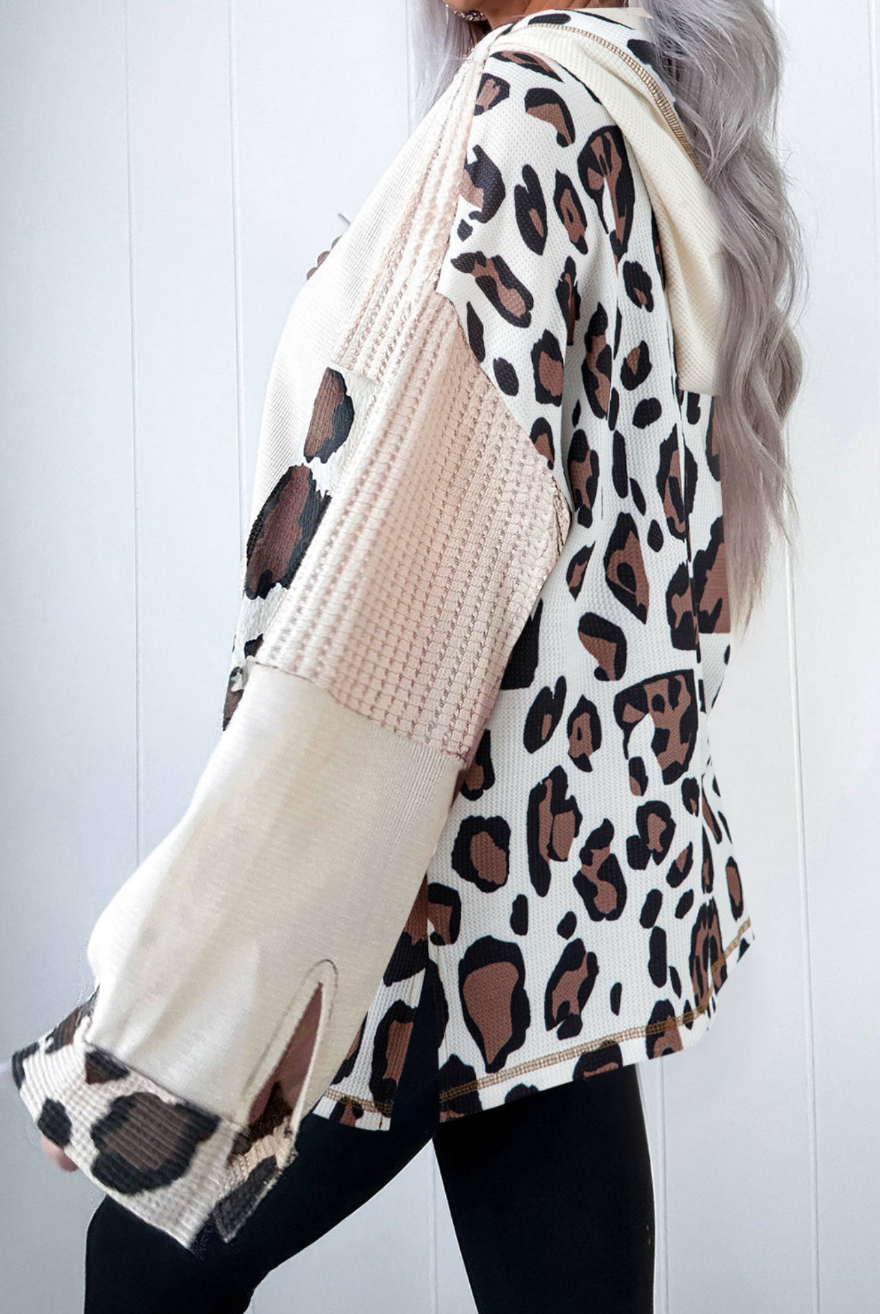 oversized leopard zip up