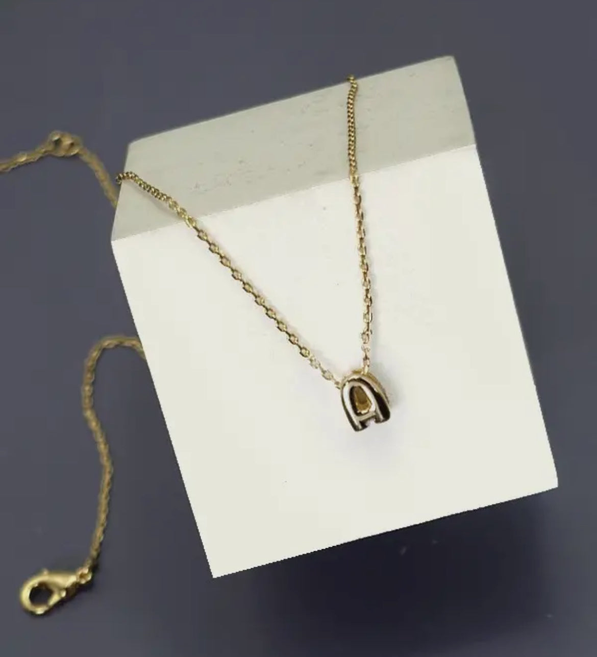 mini initial 3d bubble necklace