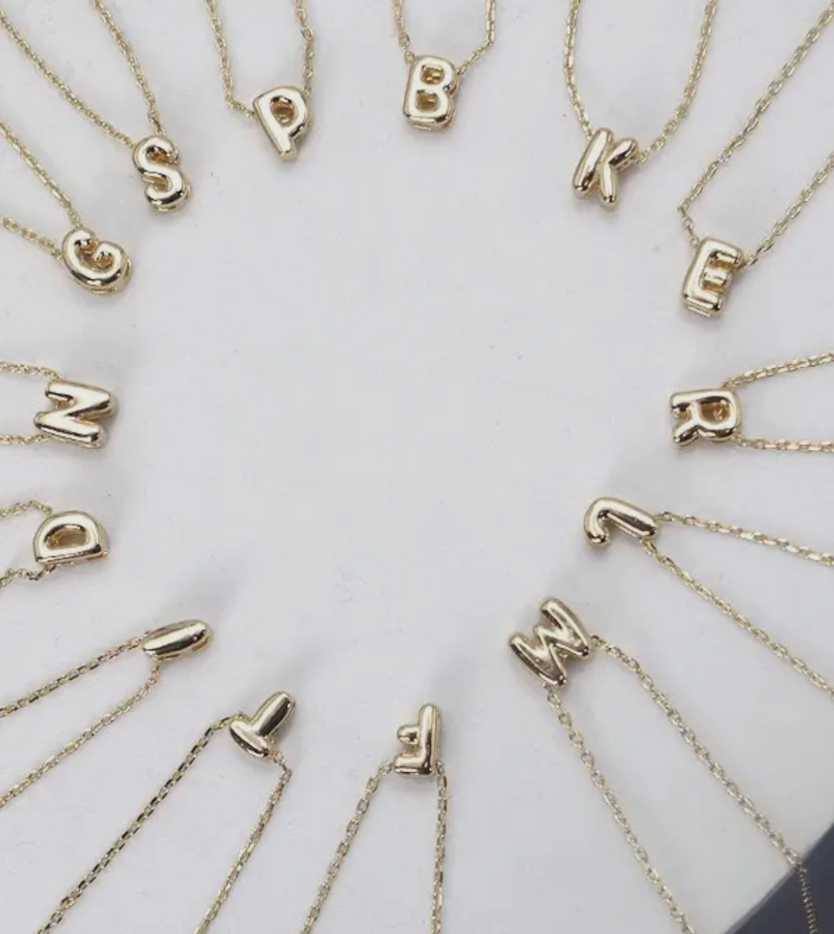 mini initial 3d bubble necklace