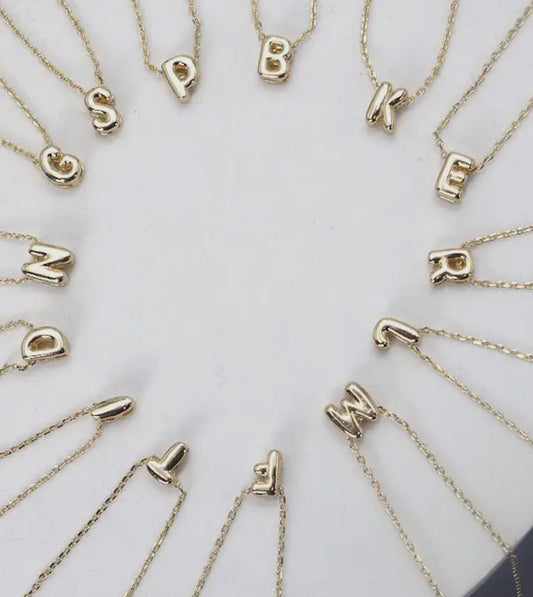 mini initial 3d bubble necklace