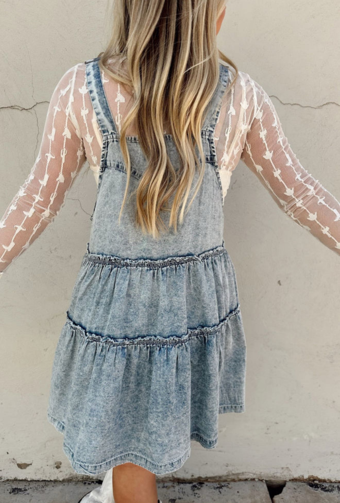 Denim light wash flowy dress
